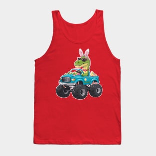 Happy Easter Monster Truck - funny dinsoaur trucker Tank Top